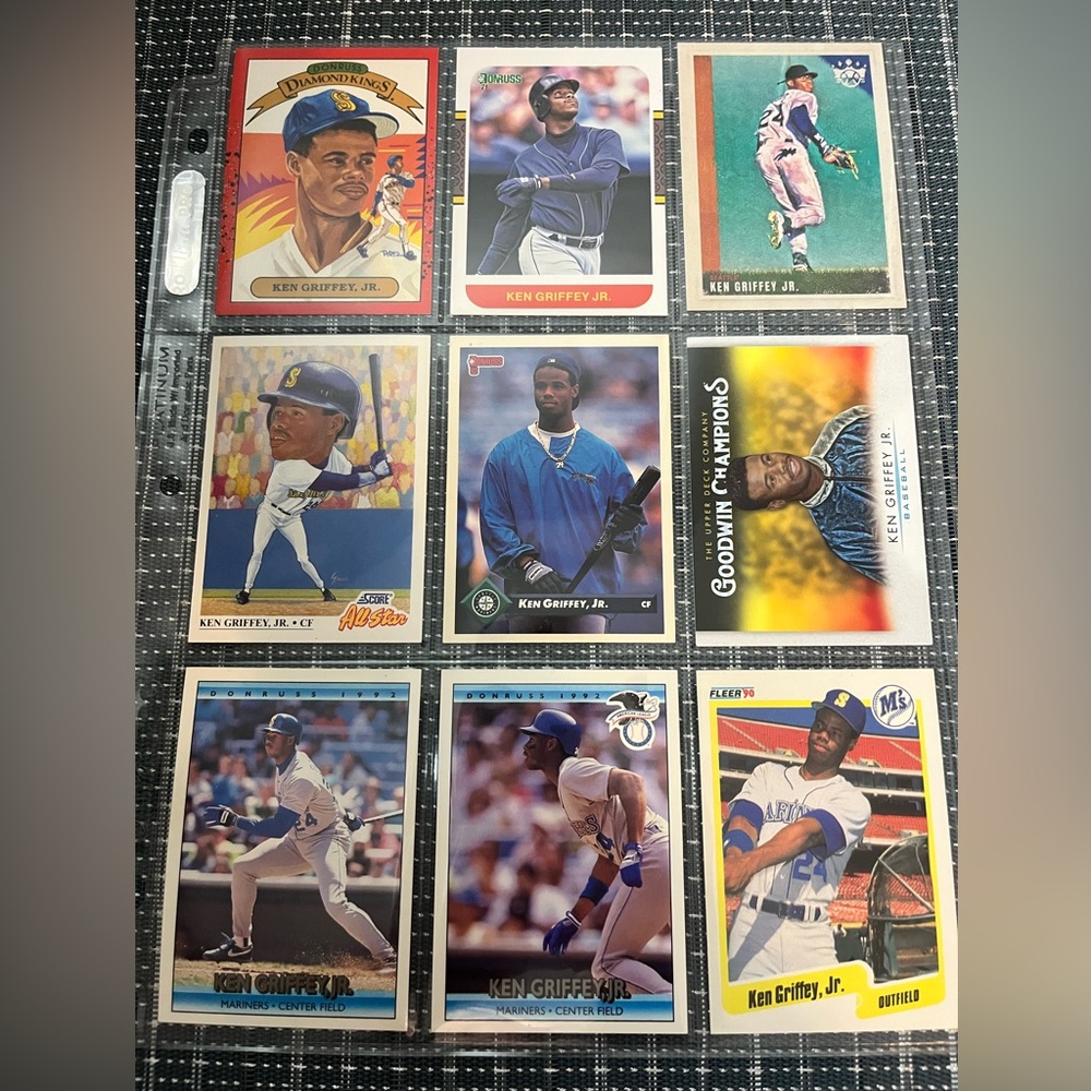 Ken Griffey Jr. ⚾️ MLB Baseball Sports Cards, Lot of 9 💥 (1) ERROR CARD